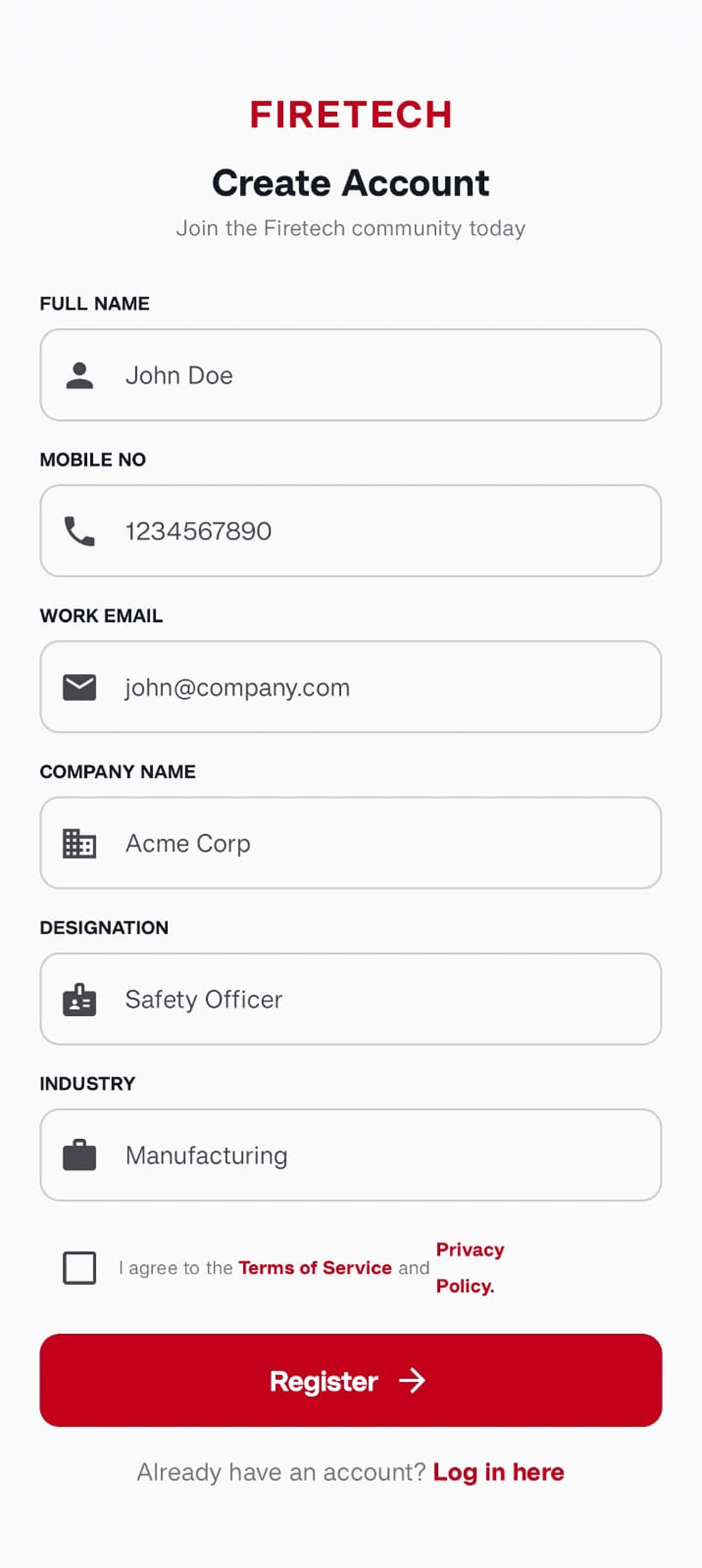Firetech Quiz App - Welcome & Assessment Screen