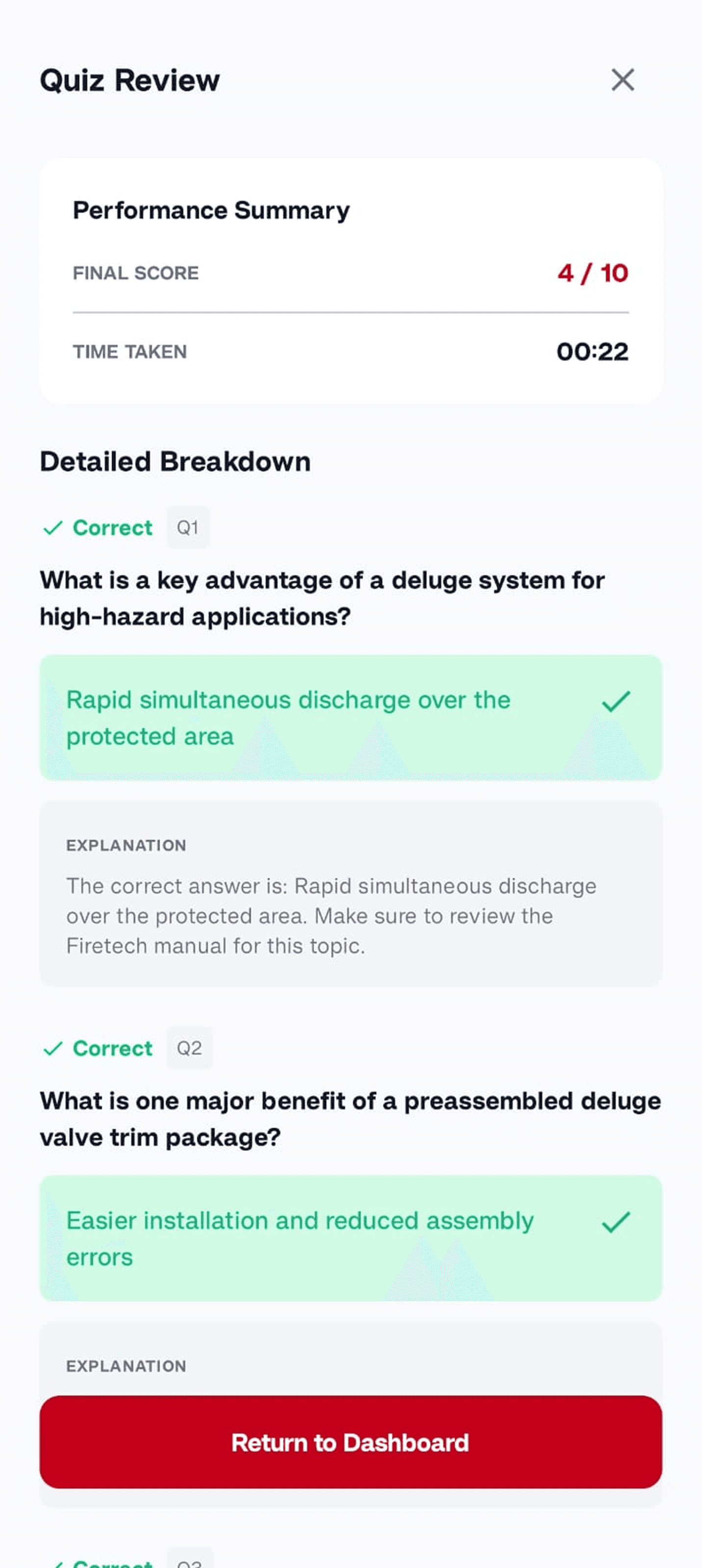 Firetech Quiz App - Result Analysis & Performance Metrics