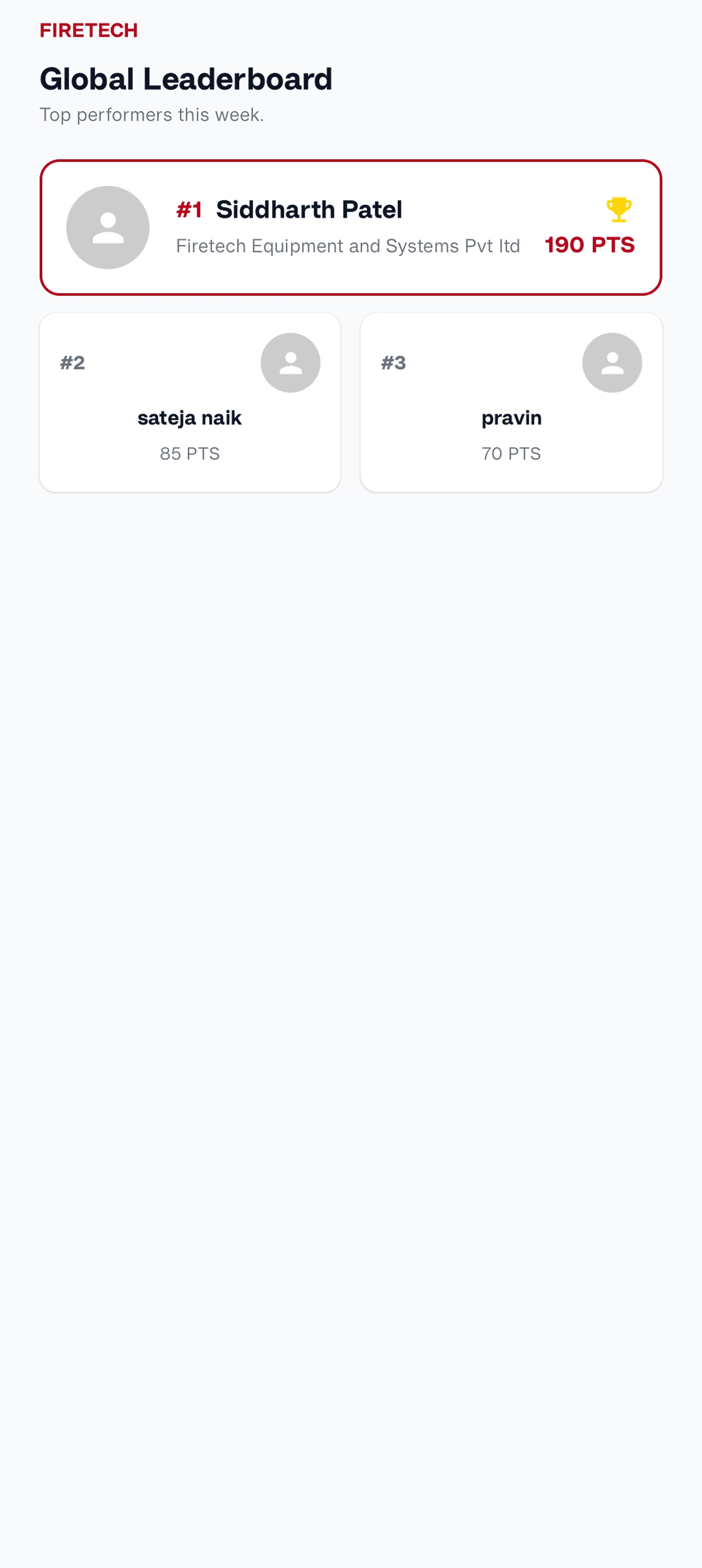 Firetech Quiz App - Quiz Category Selection